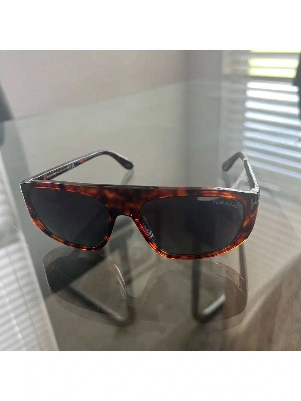 New TOM FORD Rectangular Frame Sunglasses in Havana New w/Tag Retail $455
